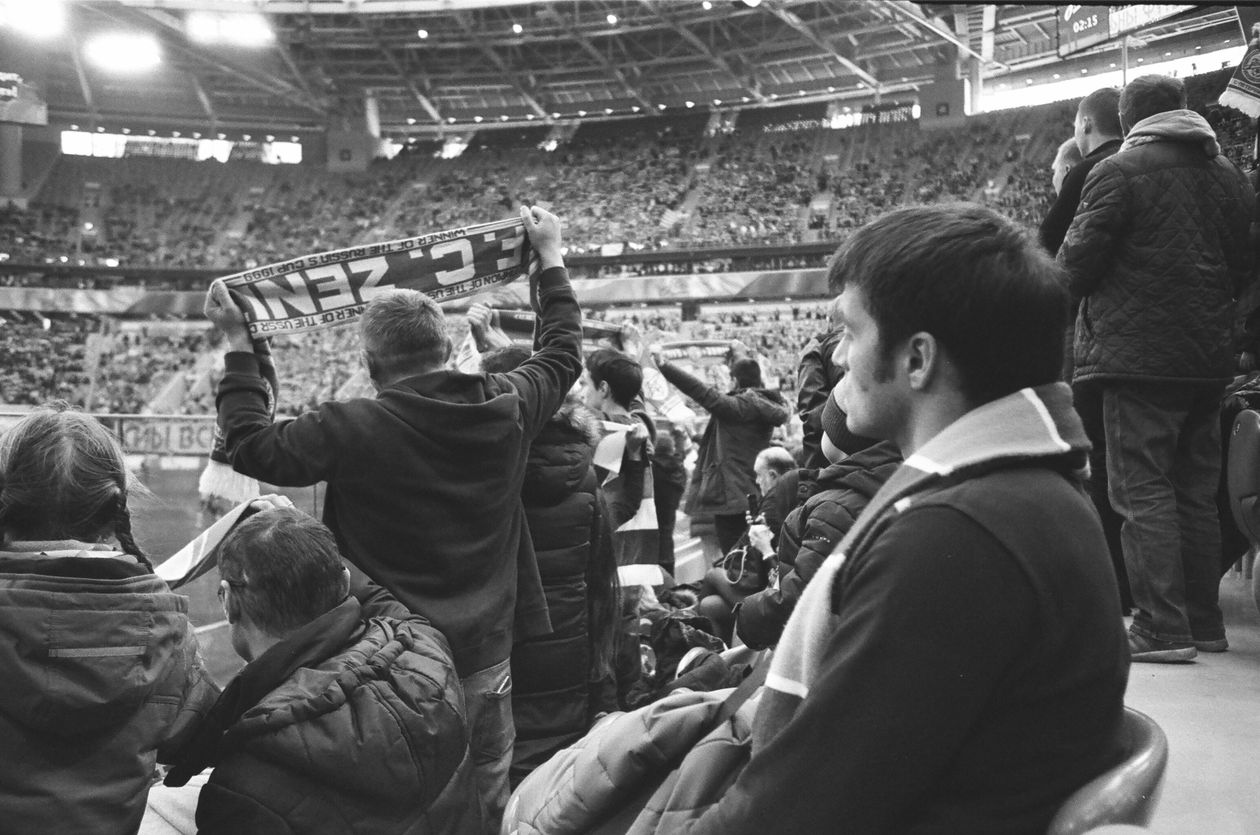 Live sports in a packed stadium